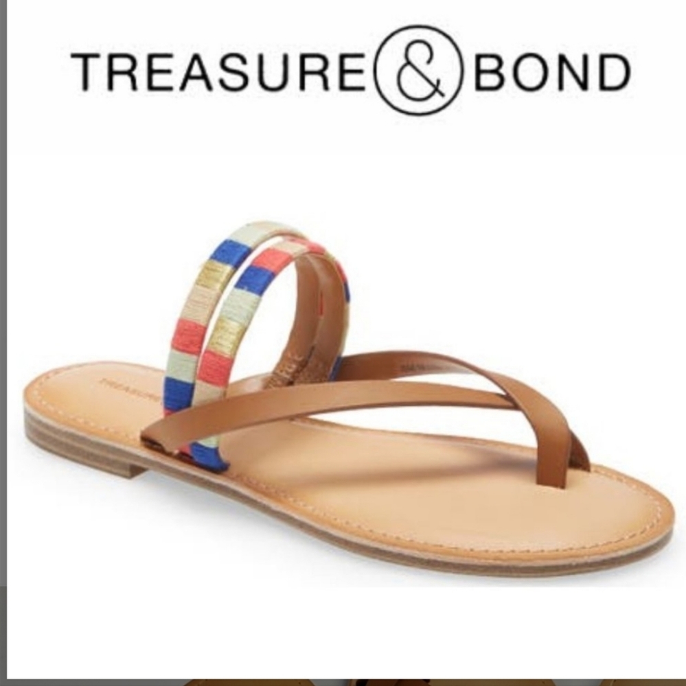 NEW TREASURE & BOND Walker Slide Sandal ,Hot Earth flats Comfy and classy